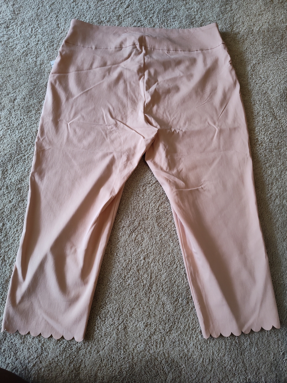 Nina Leonard Scalloped Hem Crop Pants